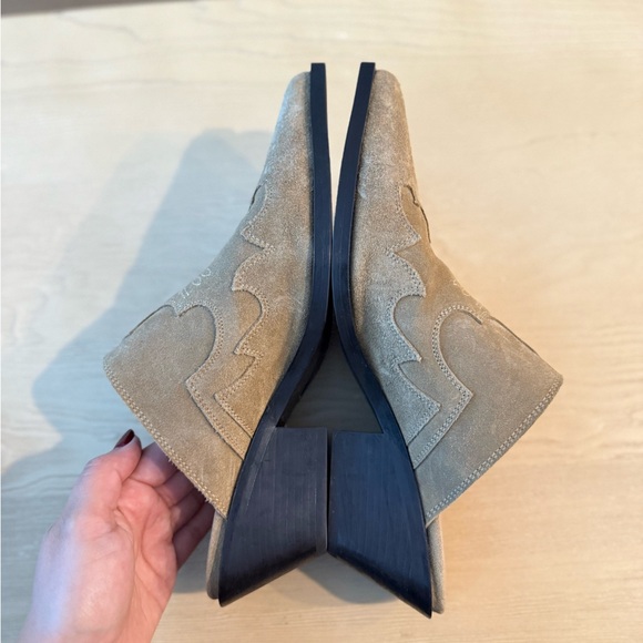 SOLD - Chic Cowboy Tan Mules - Picture 6 of 9